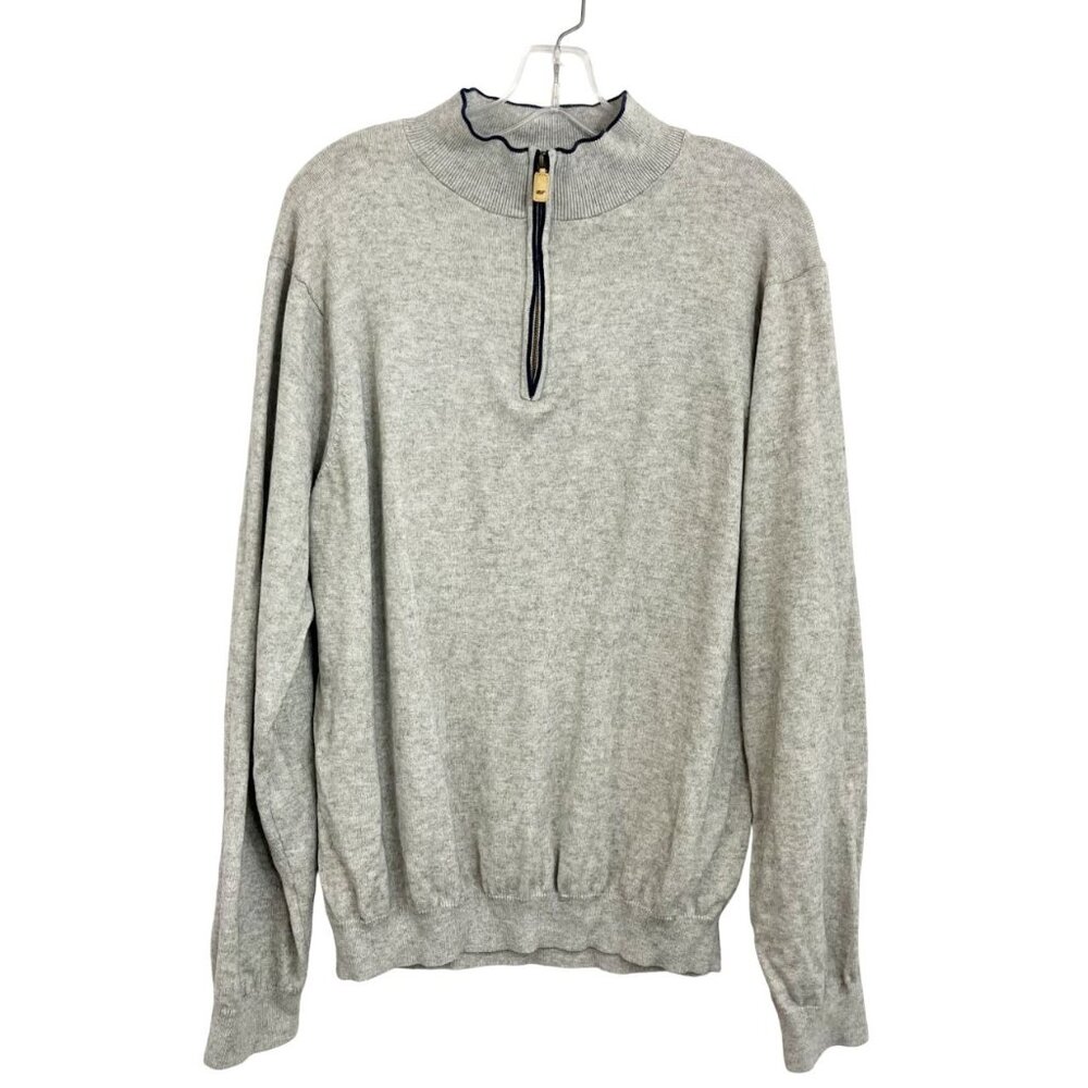 Vineyard‎ Vines Quarter Zip Pullover Sweater Gray Wool Cashmere Men's Size Large